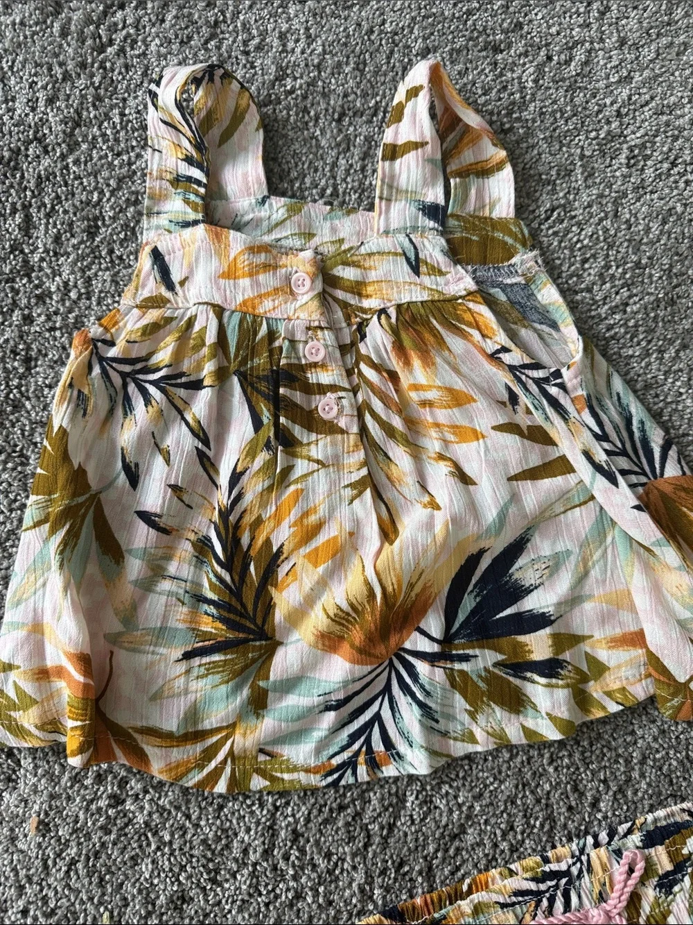 Jessica Simpson Palm-Print Maxi Dress in White, Mustard & Navy